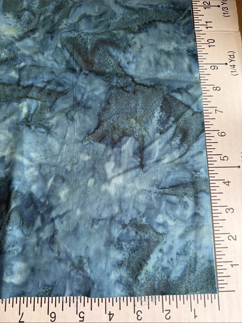 Hand Dyed Batik Quilting Cotton Fabric Lot Blue Purple Green 1 Yard+Fat Quarter